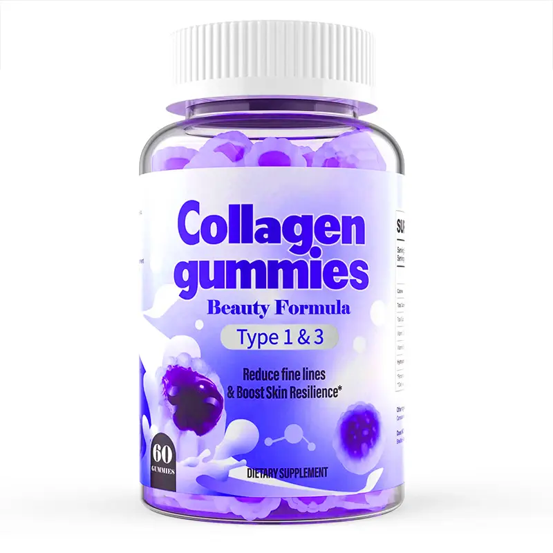 Toptan yüksek kaliteli hidrolize Colagen merkezi dolgulu Gummies ayı güzellik kollajen Gummies için ortak ve kemik çivi saç gorwth