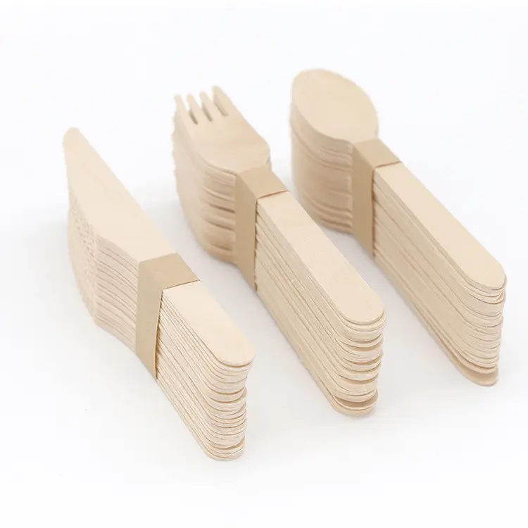 Biodegradable Disposable Wood Spoon/forks/knives Wooden Cutlery set