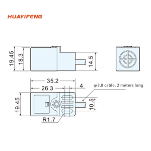 HUAYIFENG10-30V DC square proximity <strong>sensor</strong> for metal detection, PNP <strong>output</strong>, detection distance of 5mm - Product Image 2