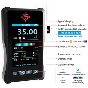 Medidor de fuerza portátil Dinamómetro de mano digital Instrumento de medición Pull Indicador de celda de carga de empuje Recargable de mano - Product Image 5