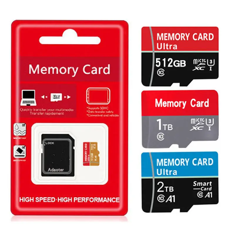 Venta caliente Memoria TF Tarjeta Sd 64GB 2GB 4GB 8 GB 16GB 32GB 128 GB 512GB Tarjeta 128 GB de memoria personalizada para MP4 Cámara Teléfonos móviles