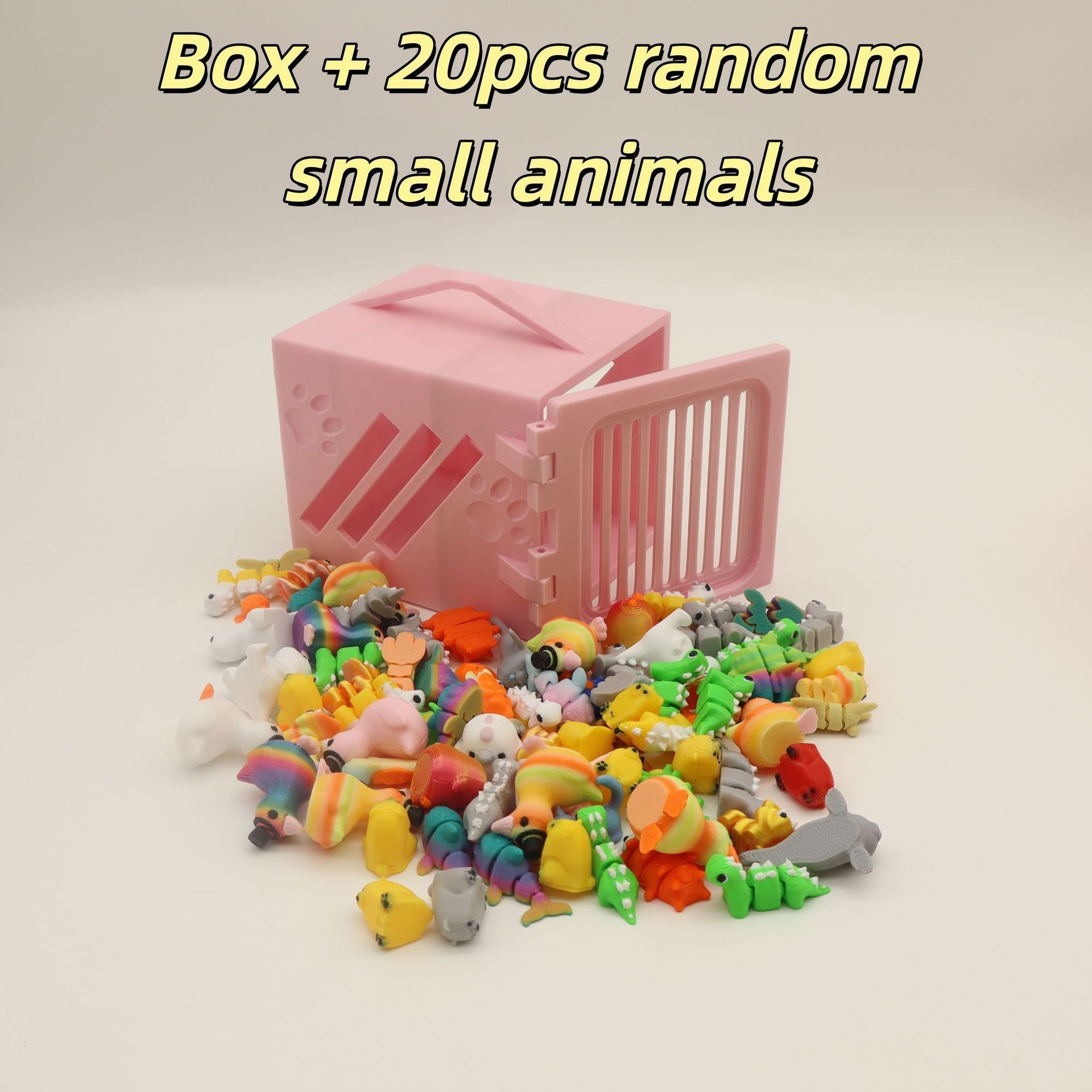 20 petites boîtes roses pour animaux de compagnie (assorties)
