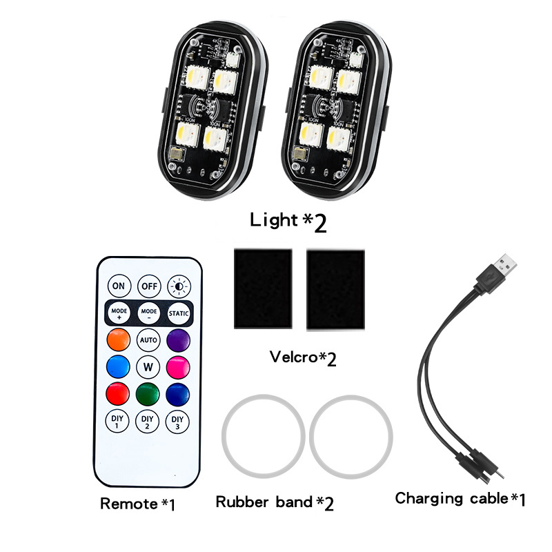 Deux lumières une télécommande Velcro
