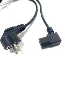 Enchufe personalizado de la UE a ángulo recto C13 Cable de extensión de alimentación de cobre PVC para computadora - Product Image 3