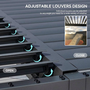 Gazebo halaman belakang kustom ide teras dinding terpasang Pergola dengan tirai penggulung nyamuk - Product Image 2