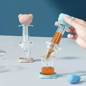 多功能婴儿喂食器奶嘴无毒硅胶动物图案OEM/ODM手动驱动果汁/牛奶喂食器