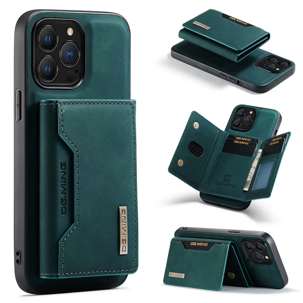 Nuovo per iPhone 15 Pro Max custodia per cellulare con aspirazione magnetica in pelle PU con porta carte di credito diviso custodia per cellulare
