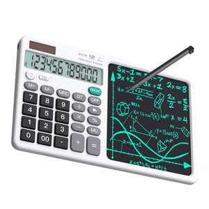 Calculatrice solaire HS avec tablette d'écriture LCD, papeterie numérique mathématique, calculatrice graphique scolaire, calculatrice solaire rouge mignonne - Product Image 1