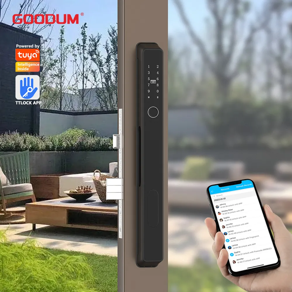 Goodum Security Digital Keyless Gate Ttlock Wifi Smart Home Deur Sloten Tuya App Automatisch Vingerafdruk Deurslot