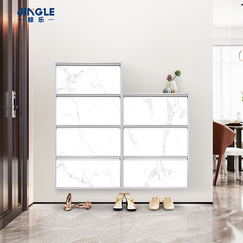 White Texture Wall Shoe Cabinet