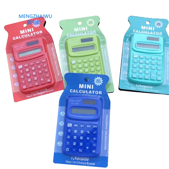 Calculadora electrónica de bolsillo, suministros de oficina respetuosos con el medio ambiente, kawaii