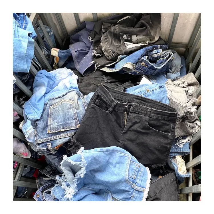 Fashion design used denim jean shorts used clothing clothes for sale in china