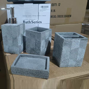 Polyresin Nordic gốm sứ phòng tắm thiết lập 4 pcs Minimalism trang trí nội thất xà phòng Dispenser <span class=keywords><strong>Set</strong></span> nhựa nhà phụ kiện phòng tắm thiết lập - Product Image 3