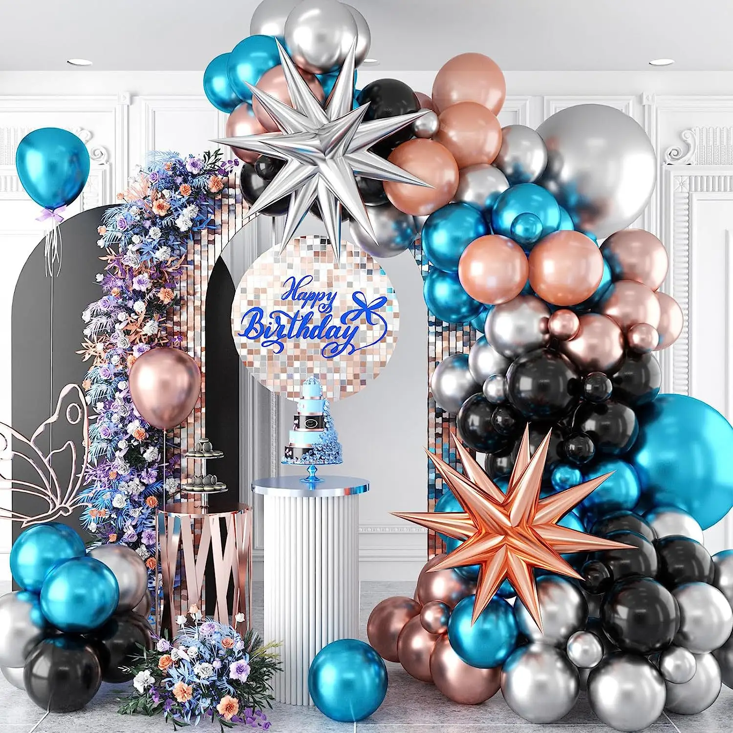 Metallic Chrome Latex Balloons Garland Arch Kit Girls Engagement Wedding Anniversary Celebration Birthday Party Decoration Ball