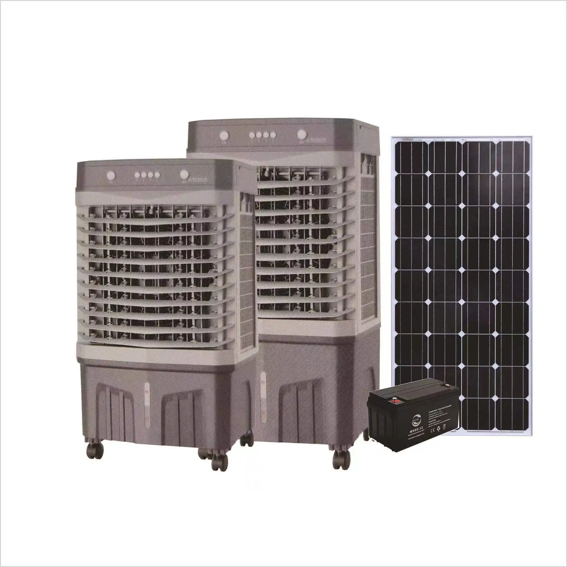 Enfriador de aire evaporativo de energía Solar Dc12v, ventilador de aire acondicionado de agua Solar con Control remoto