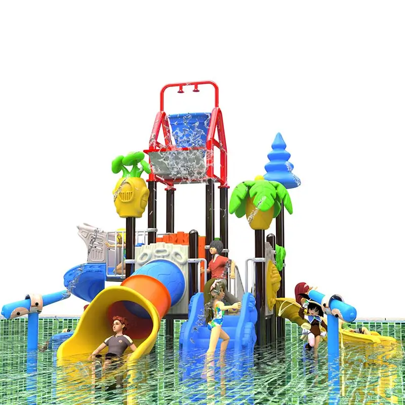 Glissières commerciales en plastique d'équipement de parc aquatique Parc aquatique extérieur de piscine de terrain de jeu d'enfants à vendre