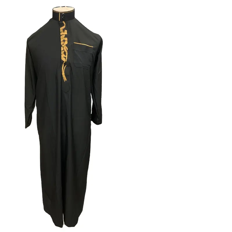 Yiwu Muqian Trading Firm Nova tendência muçulmana homens roupas de Alta qualidade árabe vestes bordadas Dubai desgaste adoração islâmica