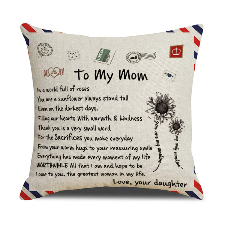 Nordic Simple Office Pillowcase Sofa Cushion Cover Envelope Letter Print Linen Pillowcase Cushion Cover