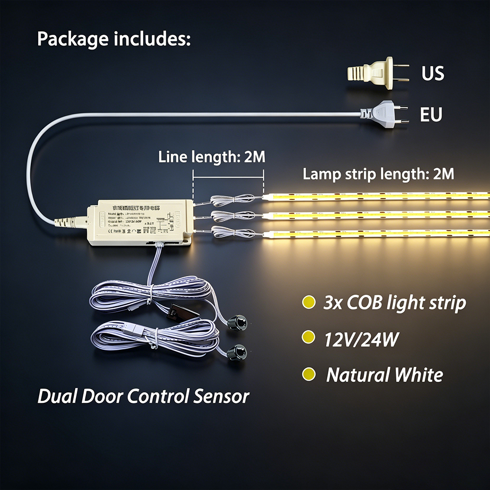 US Plug-3 X COB LED strip