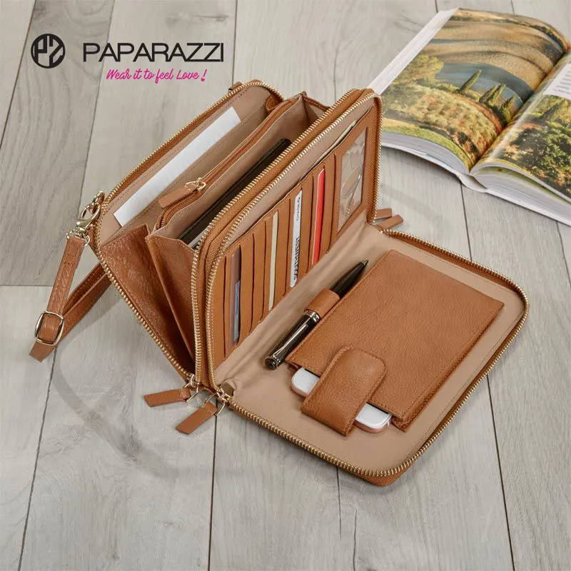 ZB299-Cartera de cuero pu vegana con bloqueo RFID para mujer, billetera plegable Convertible con doble cremallera, venta al por mayor de fábrica