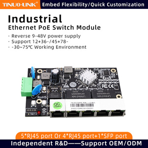 Módulo de conmutador Ethernet rápido | Entrada de voltaje amplio de 9-60V y fuente de alimentación PoE estándar de 48V | Conmutador Ethernet de 5 puertos estándar AF/AT - Product Image 2