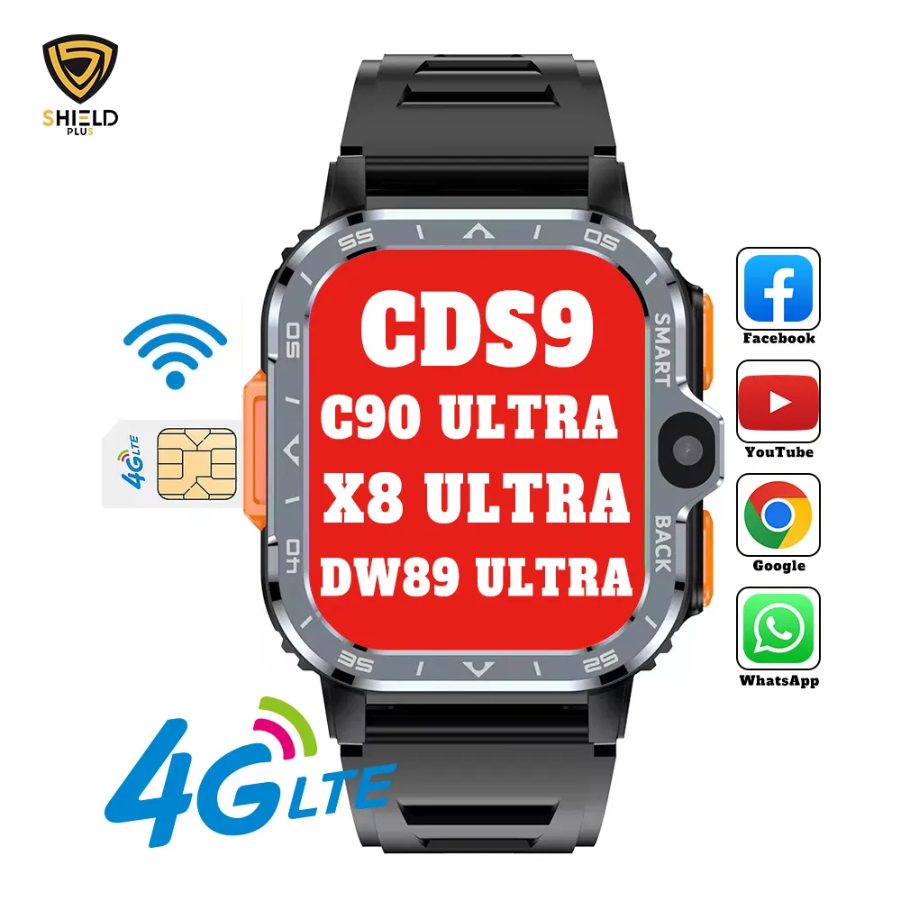 x8 ultra cds9 4g smartwatch c90 ultra max dw89 ultra 4g android smartwatch smart watch with wifi and sim card 4g