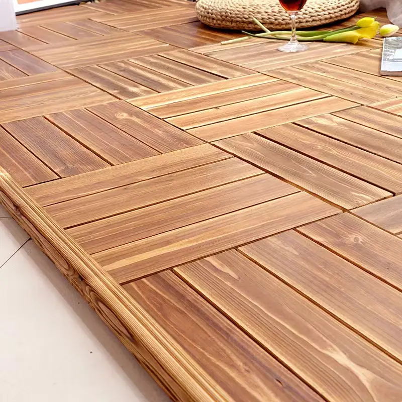 Irini 사용자 정의 부식 방지 목재 플라스틱 복합 바닥재 야외 발코니 나무 인테리어 DIY 바닥 패치 워크 바닥