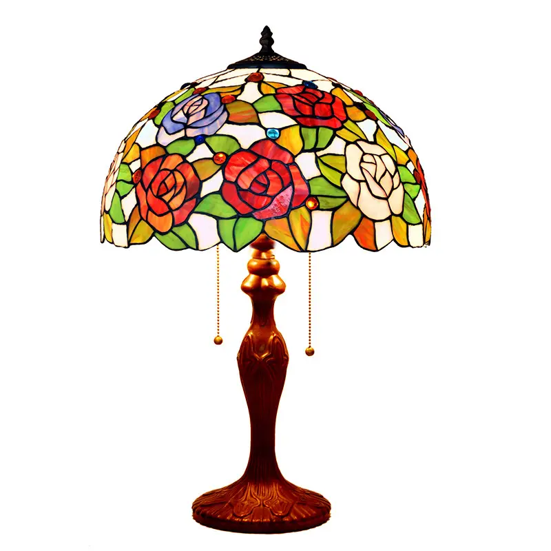 HITECDAD stile europeo retrò barocco Vanni vetro colorato ristorante Bar camera da letto piccola lampada da tavolo lampada per bambini mediterranea