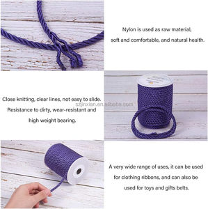 Cuerda de adorno trenzado Cuerda de hilo para decoración del hogar, fabricación de manualidades y artesanía de disfraces Cuerda trenzada de nailon súper suave de 3 hebras - Product Image 2