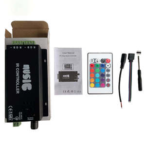 Smart Sound Control 12v 24v 4A <strong>Brightness</strong> Dimmer Kit 24 Keys Remote IR Receiver Music <strong>Sensor</strong> <strong>Led</strong> Light Strip <strong>Controller</strong> RGB - Product Image 1