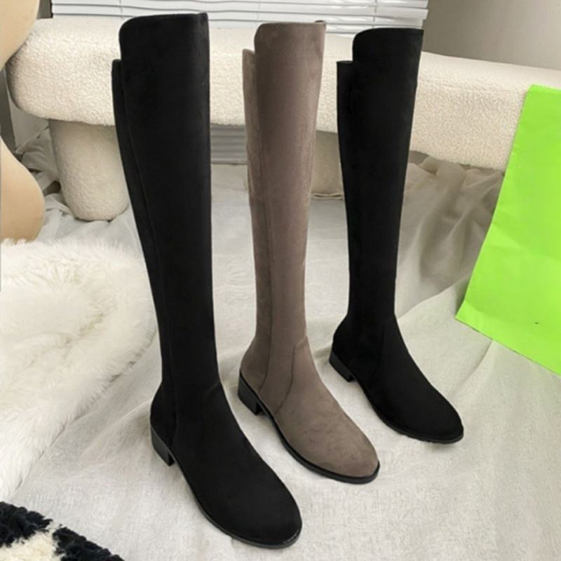 Grey suede 4.5cm zipper design