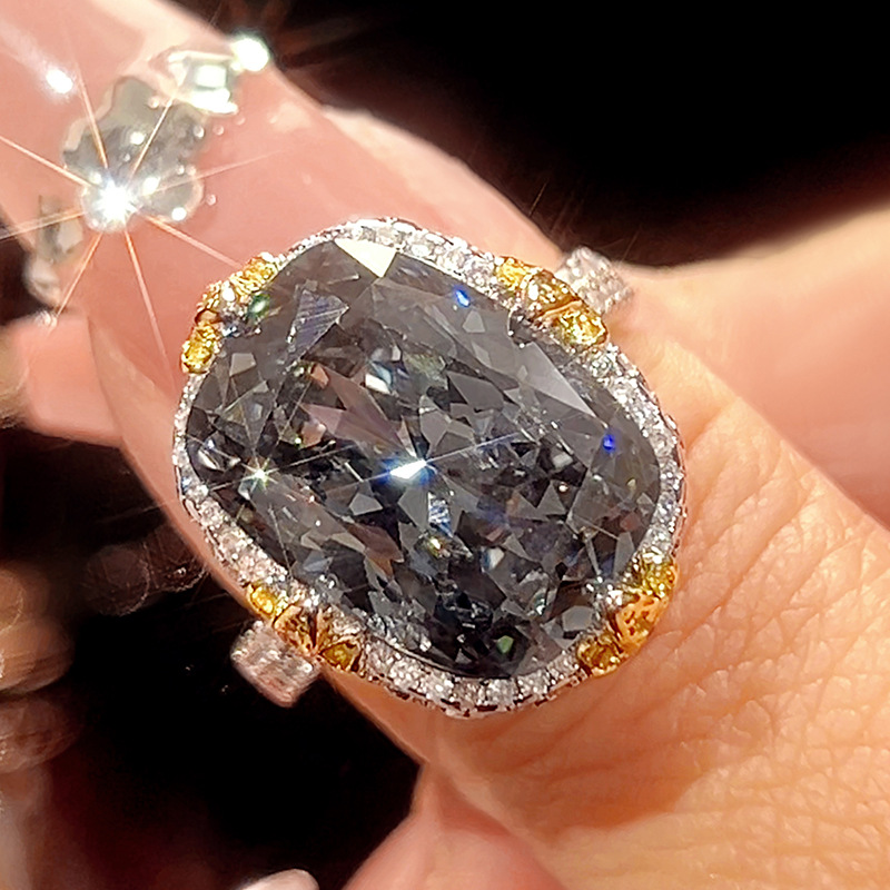 Bague noire et grise - Taille ajustable