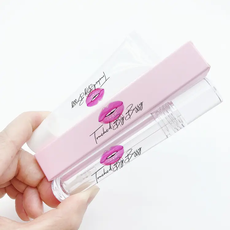 Etichetta personalizzata trasparente lip gloss tubo 5ml 7ml