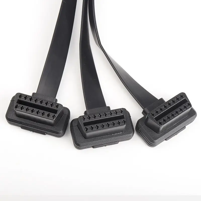 Automotive OBD2 1 to 3 flat wire 16 core power on OBD2 transfer line extension cable