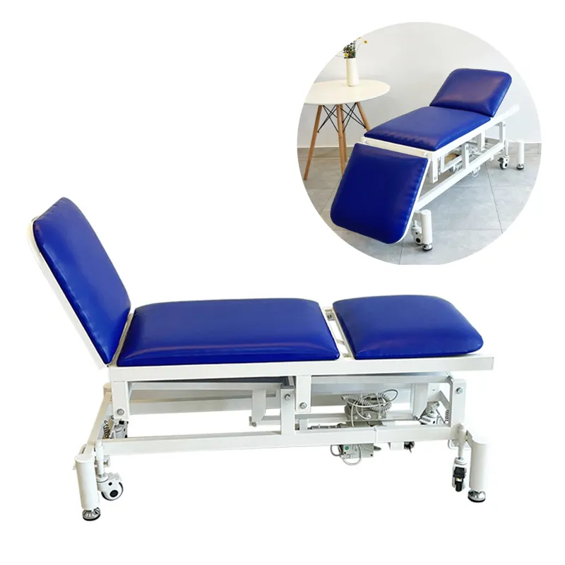 Cama de fisioterapia profesional, equipo clínico ajustable, Base de acero metálico, masaje médico, cama de terapia eléctrica