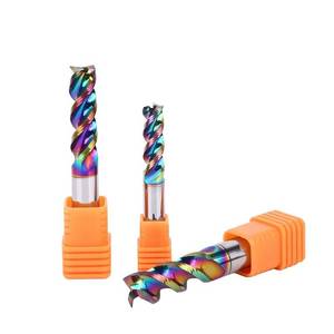 Üretim üretimi renkli karbür DLC kaplama End Mill 3 flüt CNC makinesi aracı alüminyum freze kesicisi için destek - Product Image 4