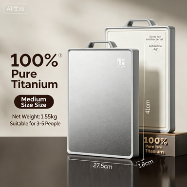 Tabla de cortar de acero inoxidable antibacteriano 100% titanio puro