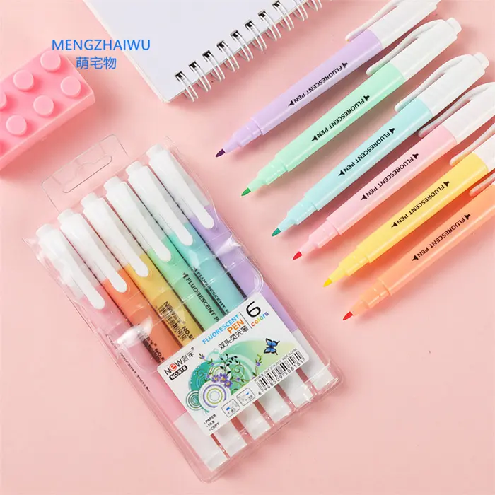 Cute korean stationery set for children water color markers Children's drawing and coloring 6 colors watercolor pen