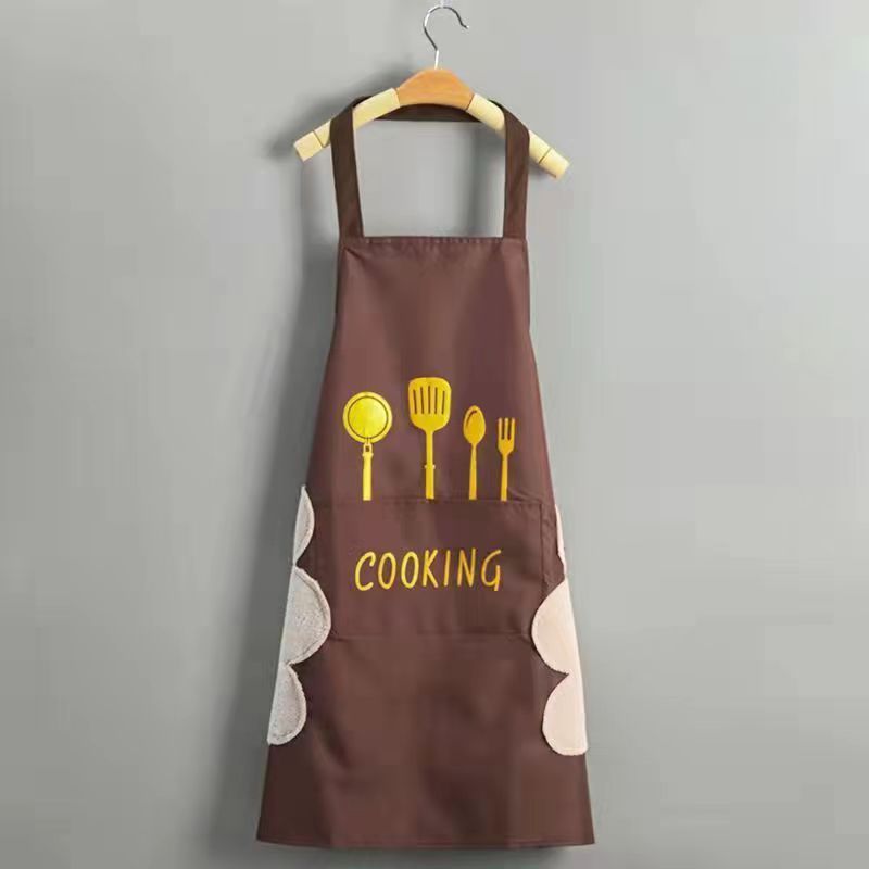 Estampado de utensilios de café con toallas para limpiar las manos.