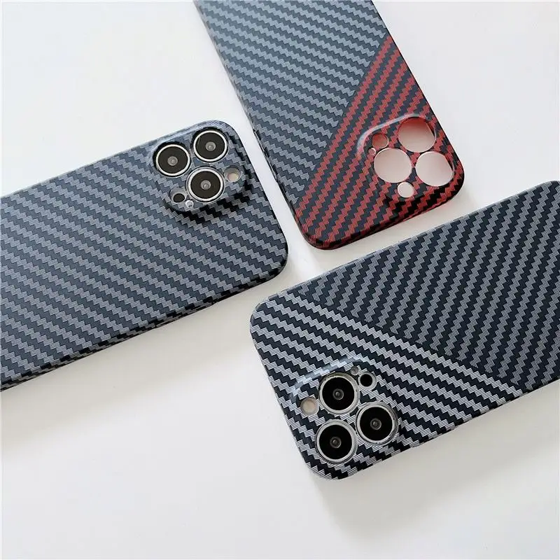 Contrasterende Kleuren Harde Pc Koolstofvezel Design Case Voor Iphone 15 Plus 14 Pro Max 13 12 11 Xr