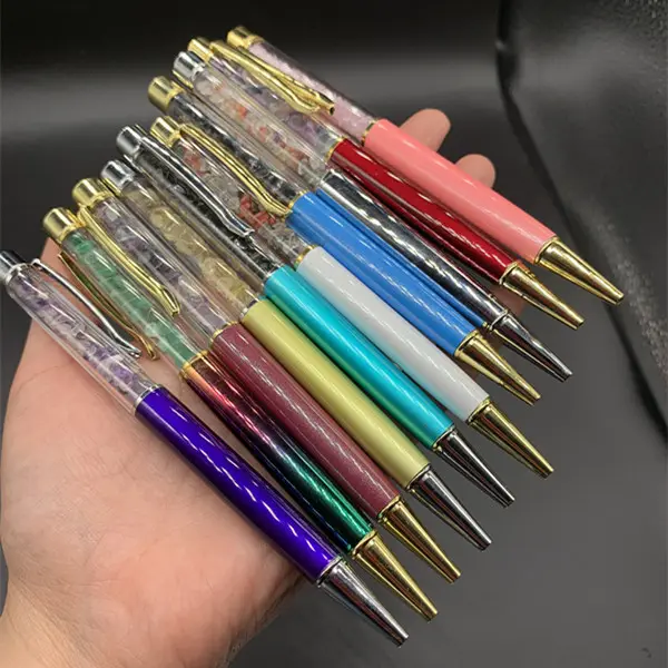 Stylos à bille en cristal personnalisées, stylos pour le remplissage de gravier en cristal Quartz naturel, cadeaux uniques disponibles