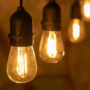 Luci a stringa per esterni, luci da Patio a LED da 48 piedi S 14 con 15 lampadine, luci a sospensione collegabili resistenti alle intemperie elencate UL