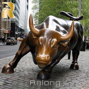 Cuộc sống ngoài trời Kích thước New <span class=keywords><strong>York</strong></span> tường đường phố Bronze Bull Tượng điêu khắc để bán - Product Image 3