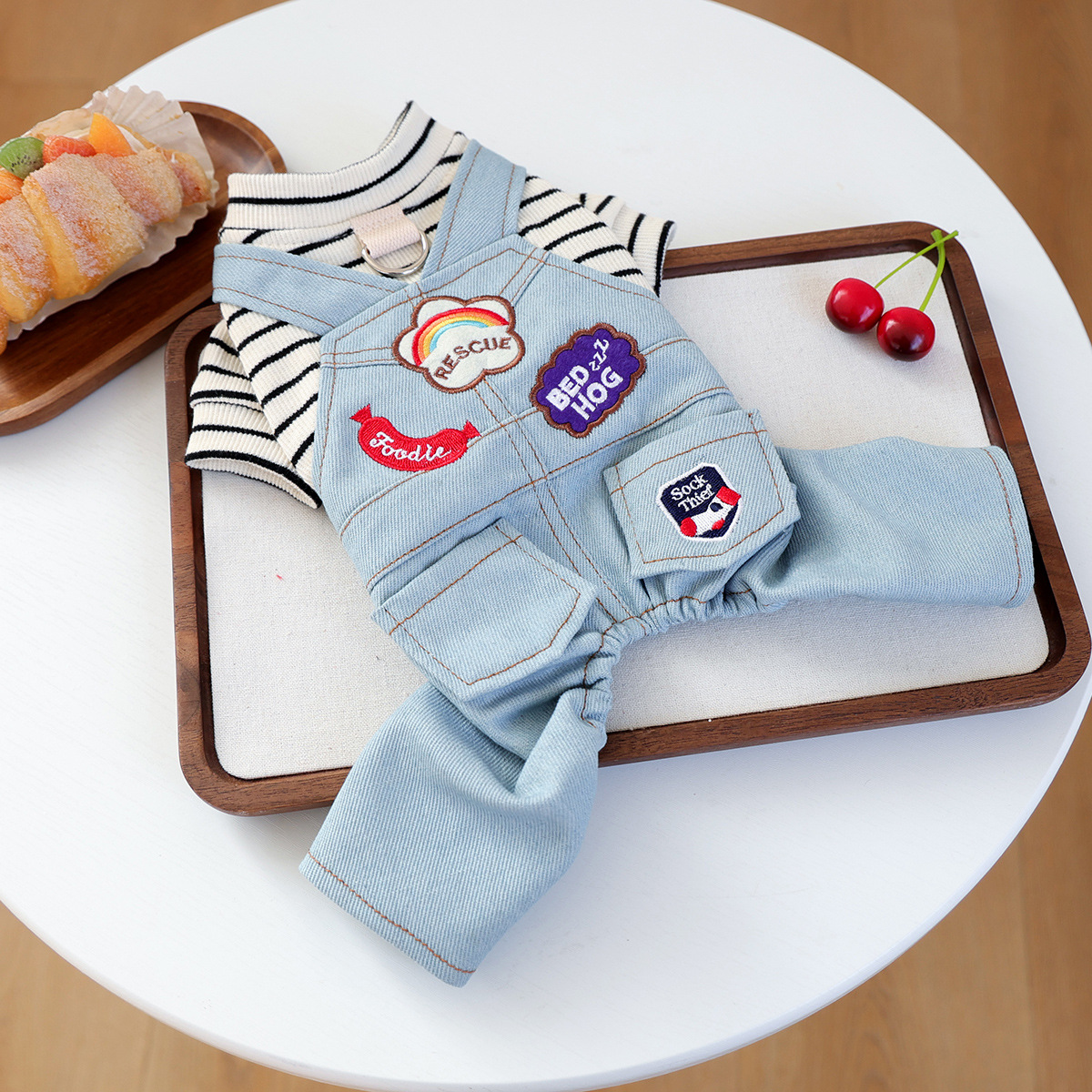 Rainbow Patchwork Overalls