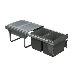 WELLMAX מטבח להחליק החוצה פח אשפה אסלה מיחזור מוסתר פלסטיק כפול מיכל פסולת