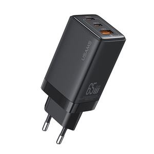 USAMS CC180 <strong>Multi</strong> Cell Phone Charger USB Charger 65W GaN 3 Ports PD <strong>EU</strong> <strong>Plug</strong> Fast Charging Power <strong>Adapters</strong> - Product Image 1