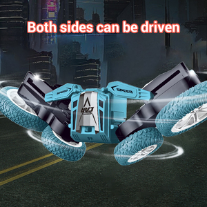 2.4Ghz 4 Channel RC Stunt Car with Lights 4WD Spins and Performs Twist in Action One-Key Demo Remote <strong>Control</strong> for Outdoor Fun