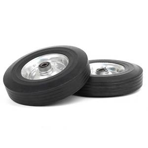 <strong>10</strong>&quot; X <strong>2</strong>.<strong>5</strong>&quot; Flat Free Solid Rubber <strong>Tire</strong> with <strong>5</strong>/8&quot; Axle Bore Hole, <strong>2</strong> 1/4&quot; Offset Hub, Replacement 4.<strong>10</strong>/3.50-4&quot; for Wheelbarrow - Product Image 4