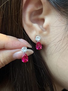 Orecchini da donna in argento zirconio 6*9mm con geometria in pietra principale ametista per regalo festa di fidanzamento