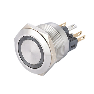IP67 25mm autobloccante momentaneo illuminato Led 6 Pin impermeabile in metallo interruttore a pulsante - Product Image 1